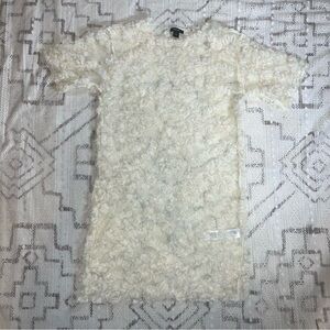 Nasty Gal Transparent Cream Lace Dress